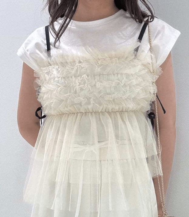Lily Brown チュールビスチェセットTシャツ