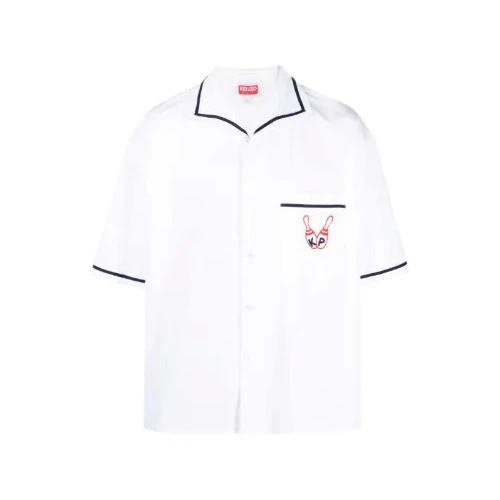 KENZO Bowling Elephant-embroidered poplin shirt