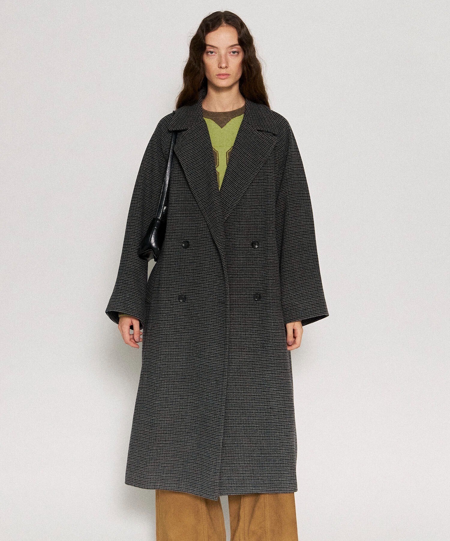 MAISON SPECIAL Gun Club Plaid Long Coat