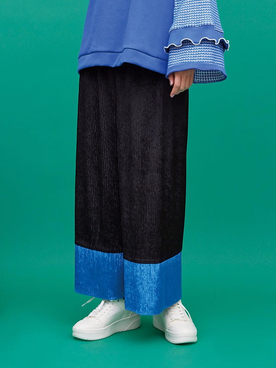 JI'NE Velour pleats Pants_pt1499