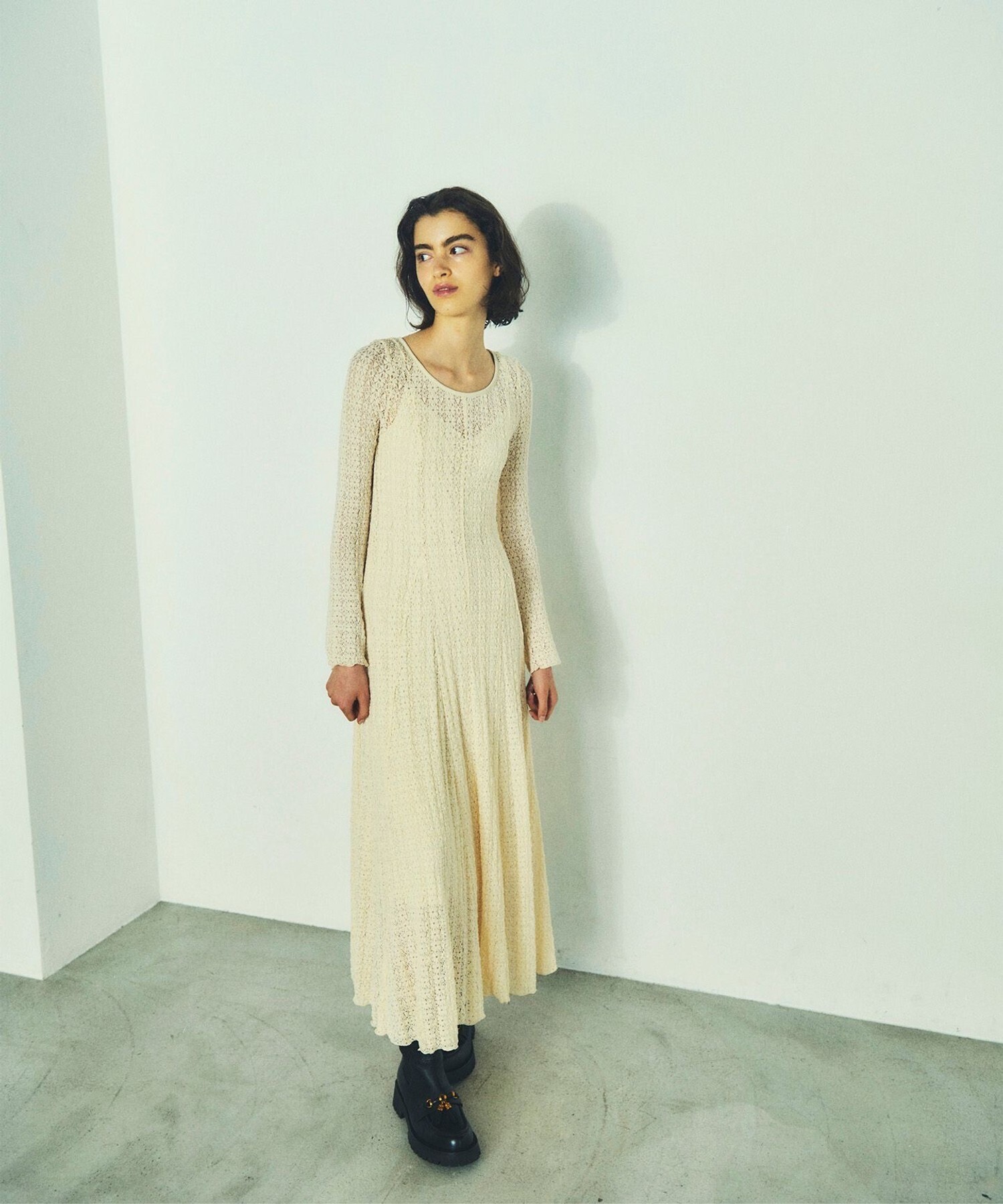 GRACE CONTINENTAL ストレッチレースフレアワンピース