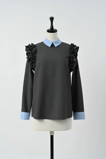hue DAY TO EVENING DOUBLE CUFFS FRILL BLOUSE