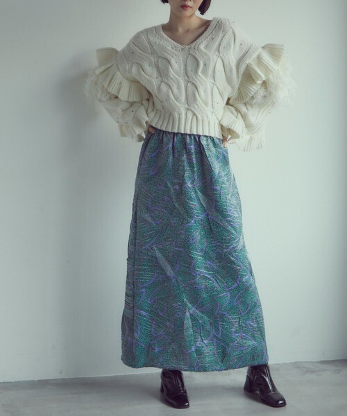 mici ジオメトリックロングスカート