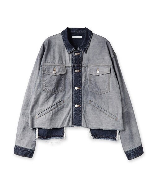 Jieda BACK SIDE CUT OFF DENIM JACKET