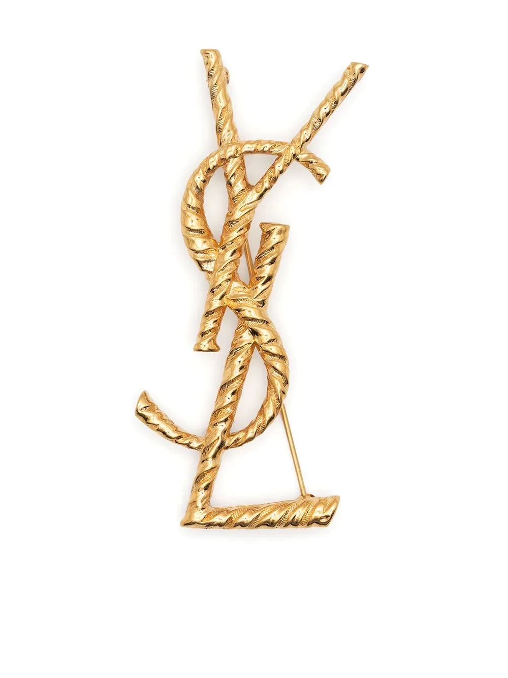SAINT LAURENT サンローラン ロゴ ブローチ
