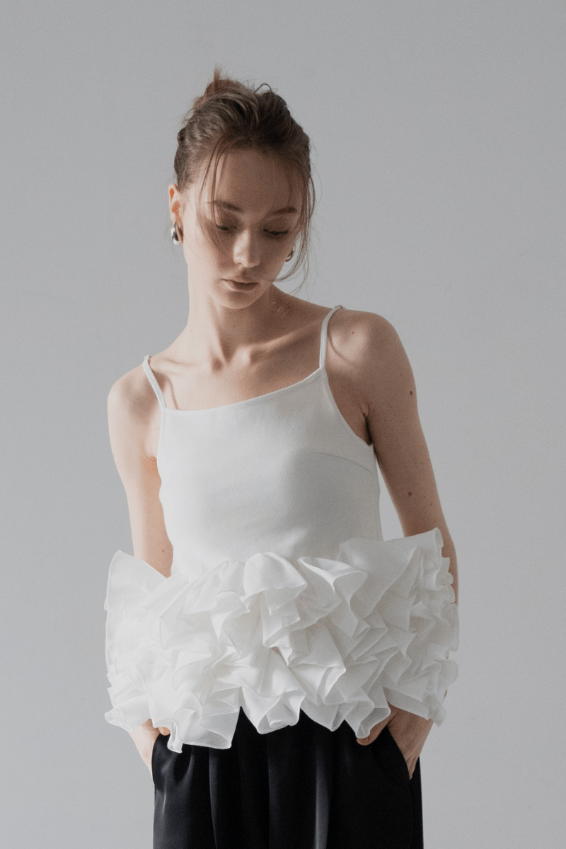 maison de Dolce. blossom cami/white