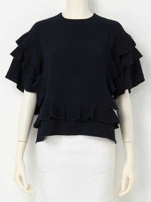 GREED International CREPE WEAVE Flared Sleeve Blouse