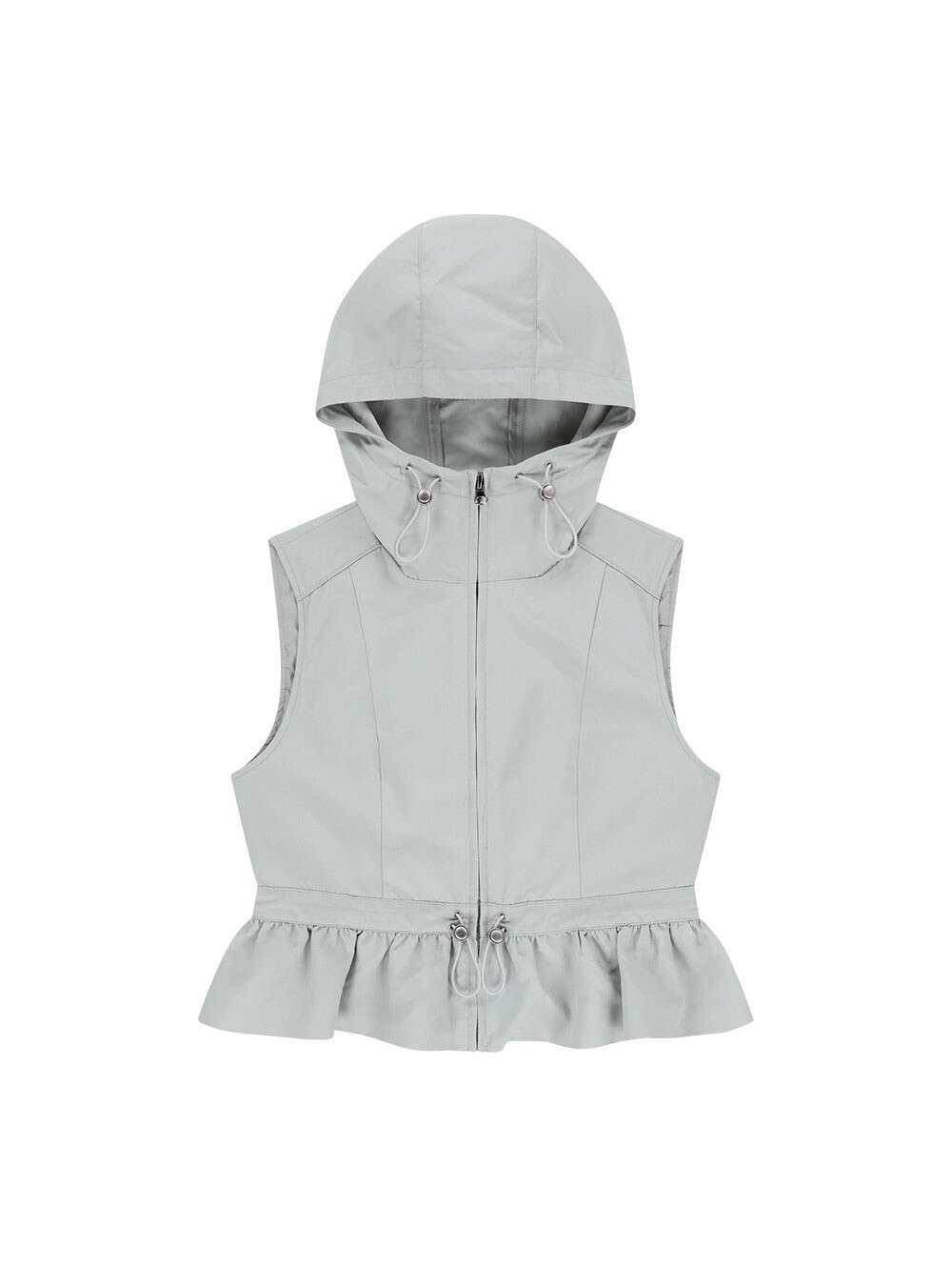 TUOMIO ナイロンフーデッドベスト[GREY]