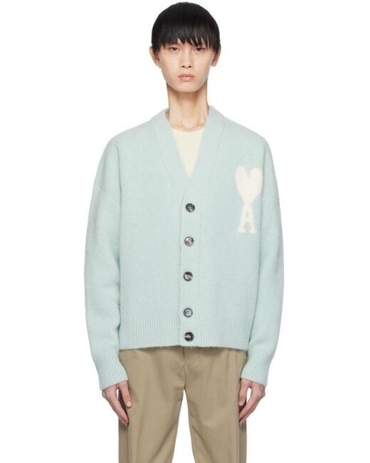 Ami Paris メンズ ブルー Ami De Cœur Cloud カーディガン