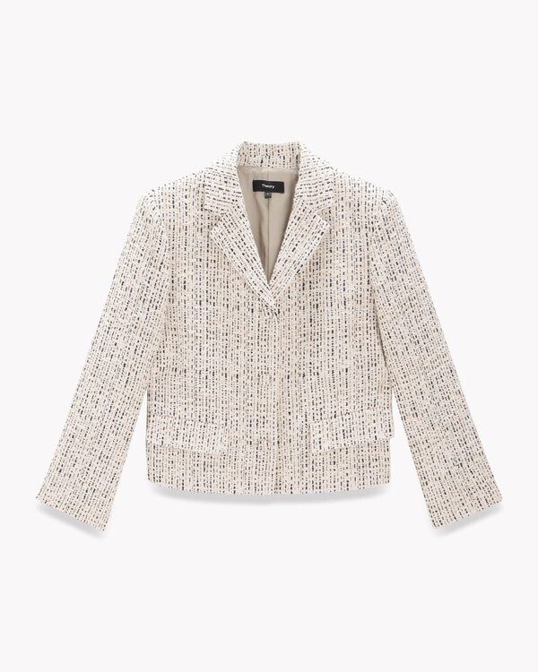 Theory Hatch Tweed LS Crop JKT NB