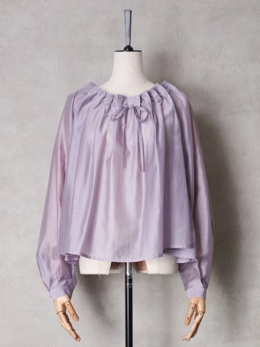 yueni Tucked Neck Sheer Blouse