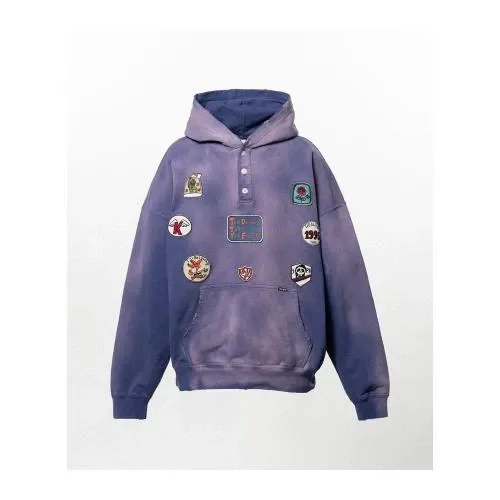 KAMIYA Henry Neck Hoodie T/C with Multi-Patch Details