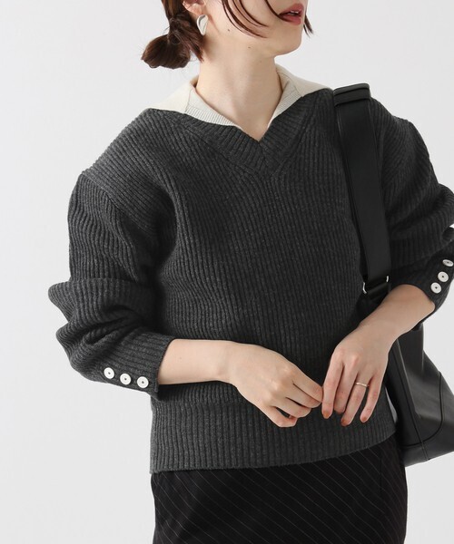 JANE SMITH 7G RIDGE KNITTING LAYERED PUL：ニット