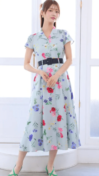 AND COUTURE ボタニカルガーデンシャツワンピース