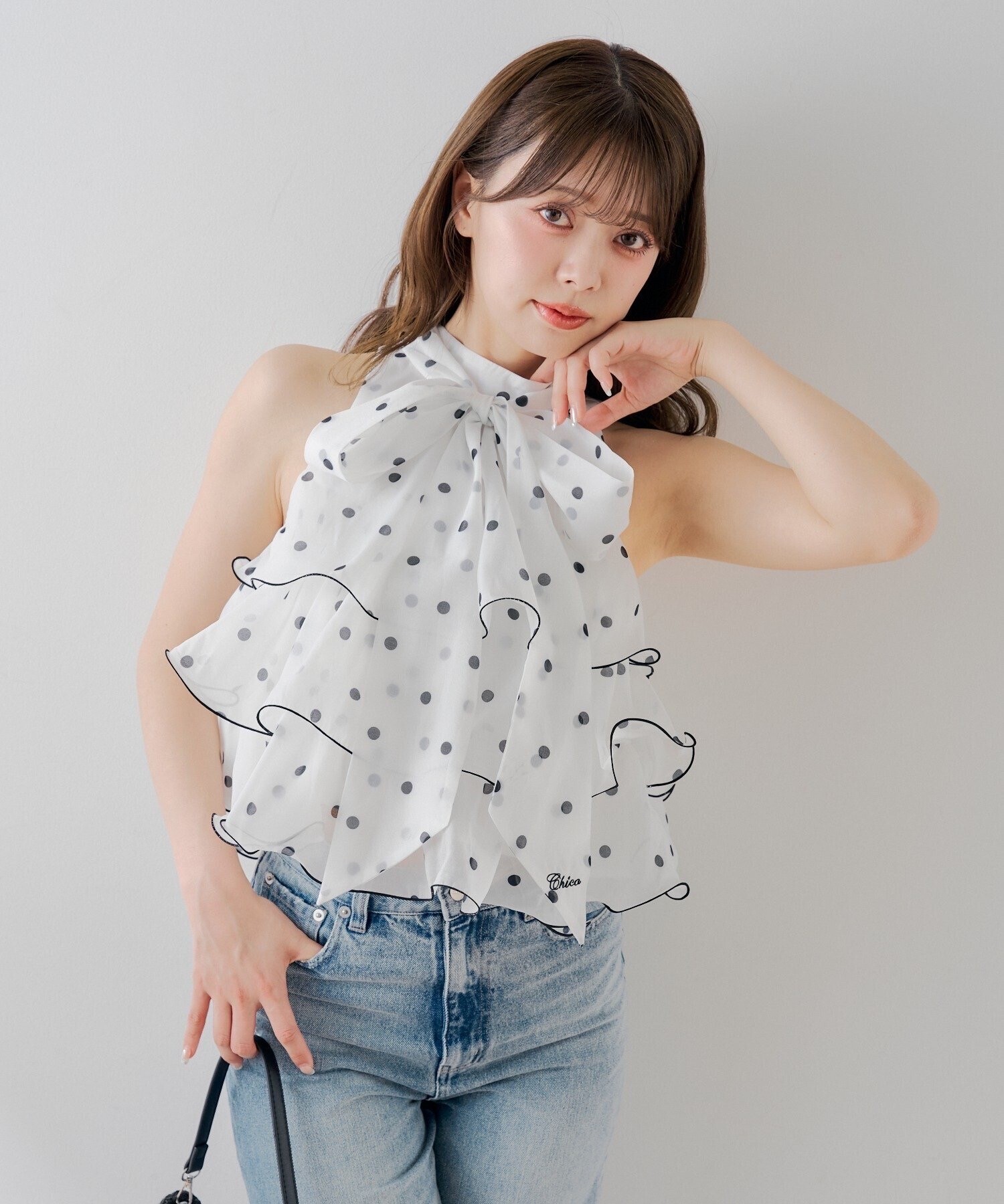 Chico アメスリティアードブラウス