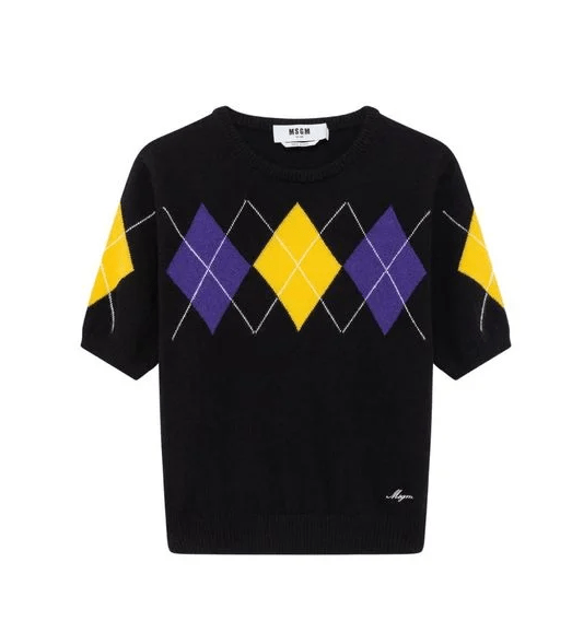 MSGM Short-Sleeve Sweater in Blue