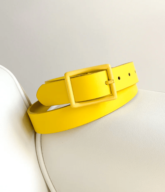 KAIKO BOUNCY LEATHER BELT "YELLOW"