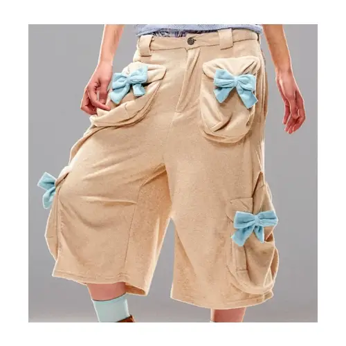 CFIERCE Ribbon Loose Multi-Pocket Half-Pants