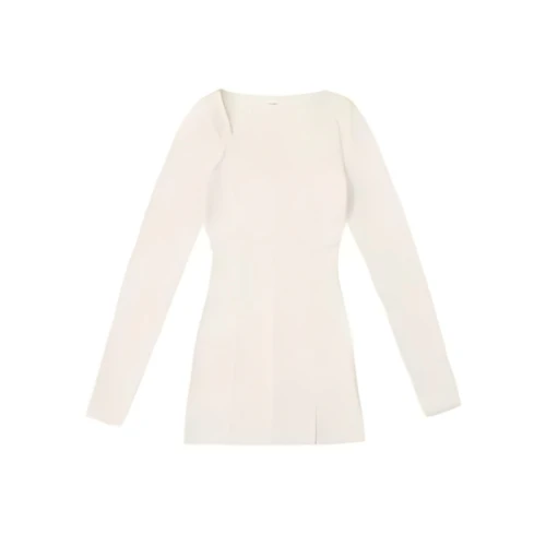 ACLENT Point lace rib mini dress