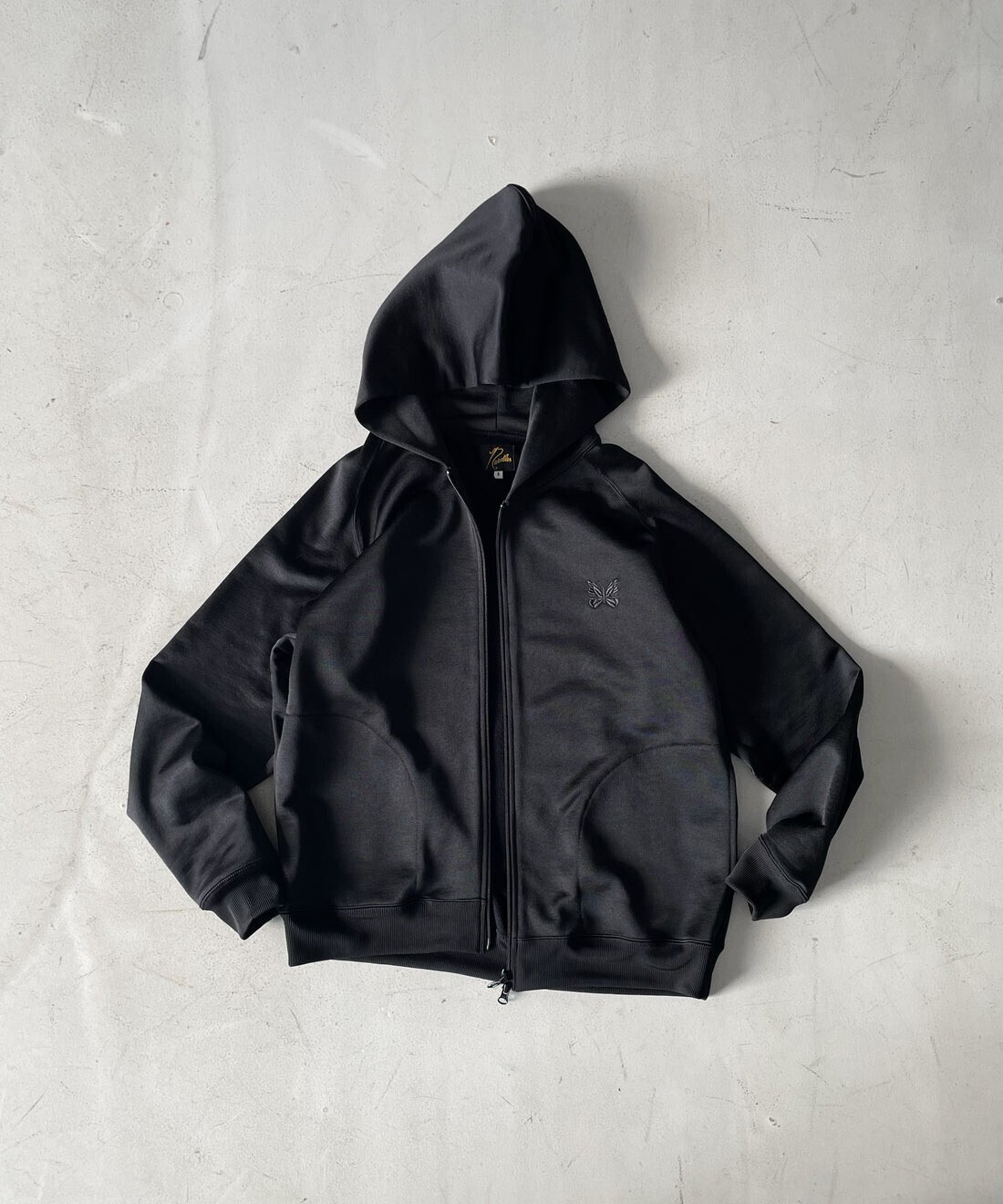 NEEDLES NEEDLES Zipped hoody - bright jersey "BLACK"
