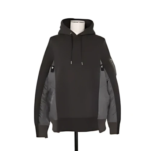 sacai Sponge Sweat x Nylon Twill Hoodie