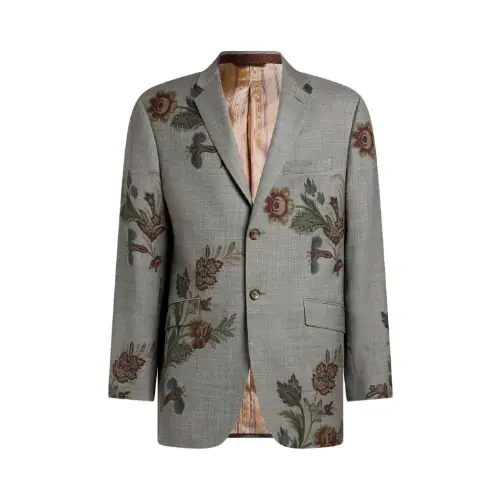 ETRO floral-print single-breasted jacket