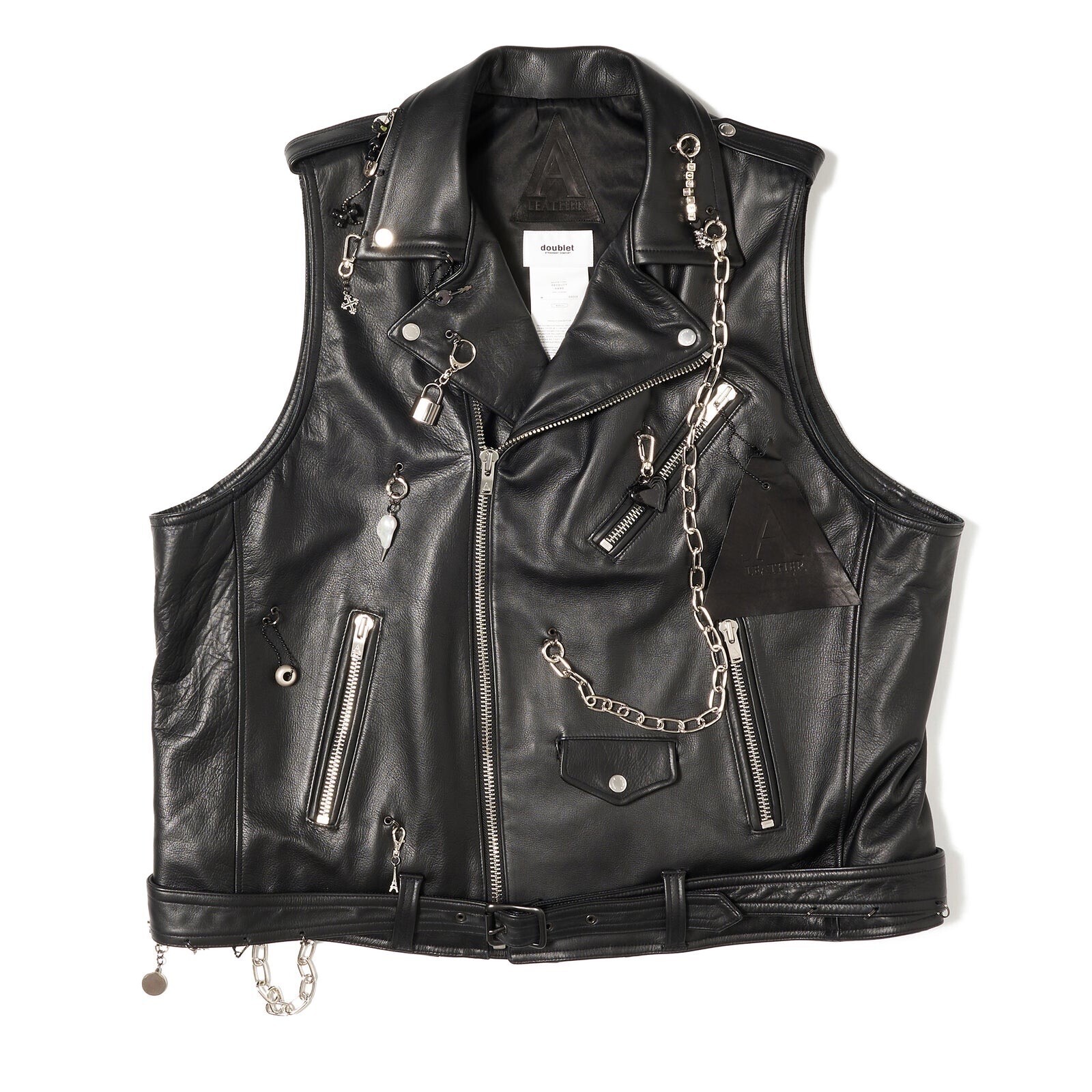 doublet KEY CHAIN DECORATED LEATHER VEST