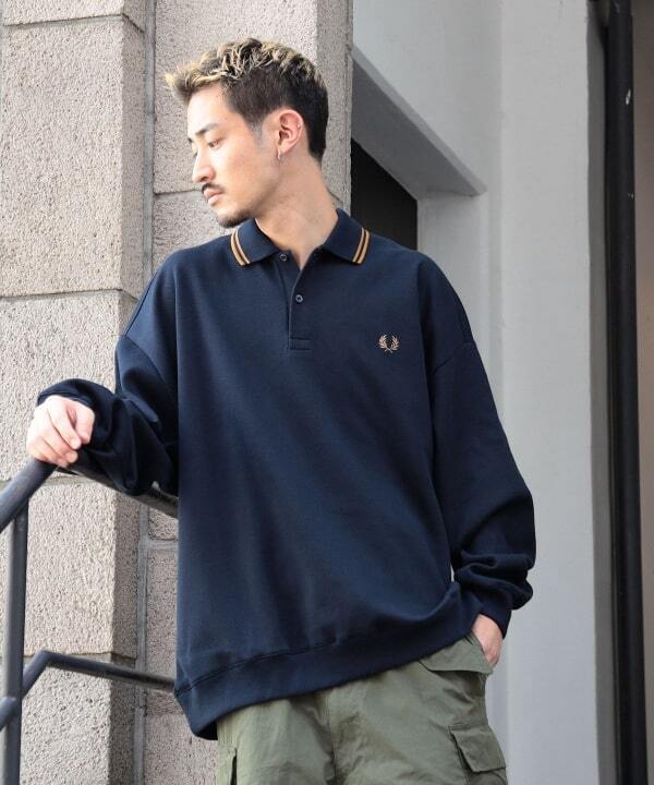BEAMS FRED PERRY × BEAMS / 別注 ピケ ロングスリーブ ポロシャツ