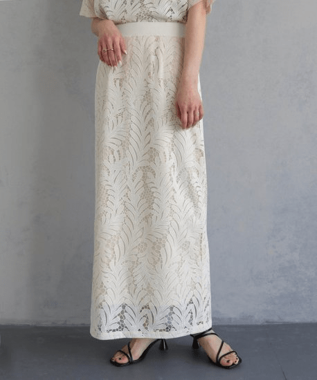 &g’aime SHEER LACE TIGHT SKIRT/988-64604