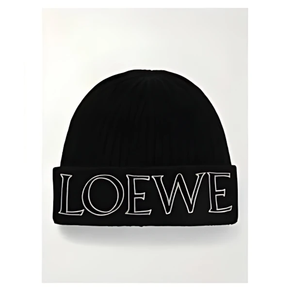 LOEWE Logo-Embroidered Ribbed Wool Beanie