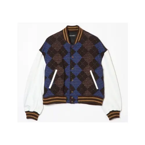 YUKI HASHIMOTO ARGYLE PRINTED COLLEGE JACKET