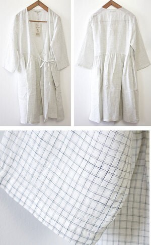 Vlas Blomme ブロックチェック カシュクールワンピース