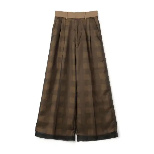 HYKE SHEER PLAID WIDE PT
