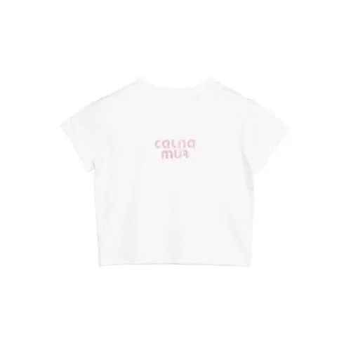 CALNAMUR ビジューロゴコンパクトTシャツ