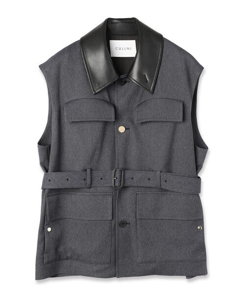 CULLNI Faux Denim Safari Vest