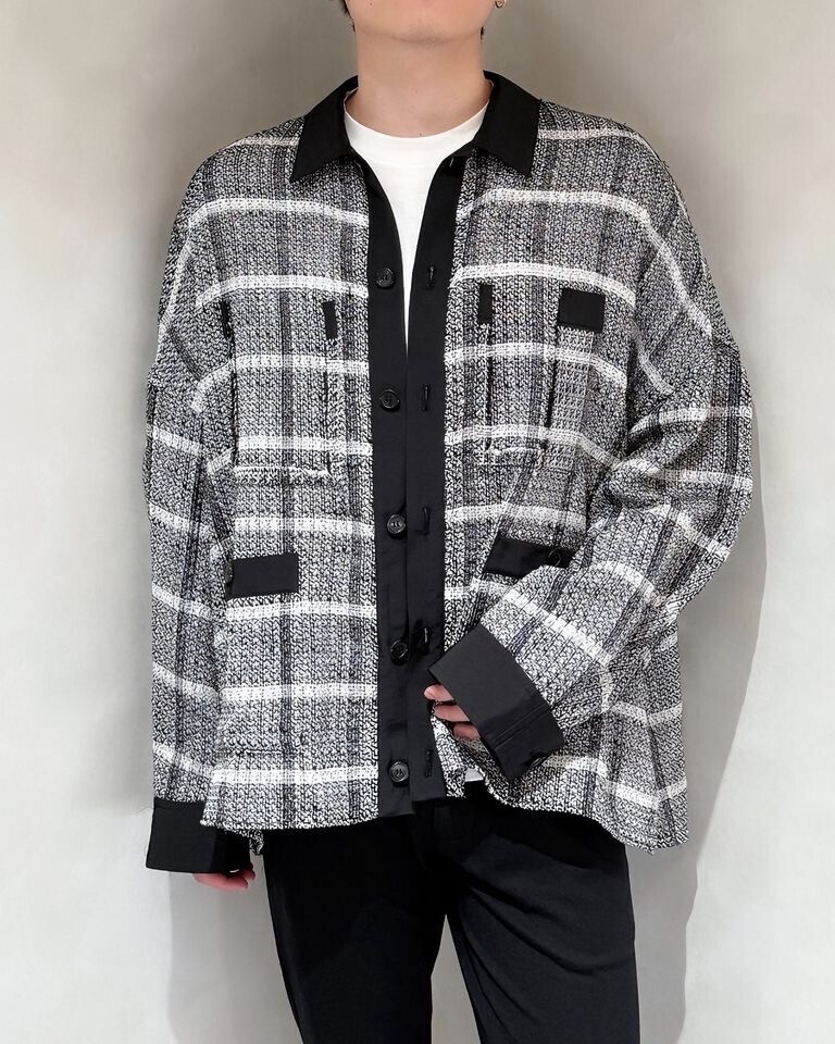 THE JEAN PIERRE 11XL Tear Off Sheer Tweed Jacket / シアーツイード ジャケット (ホワイト)