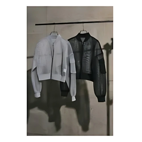 福寿外貌 Cropped Mesh Blouson
