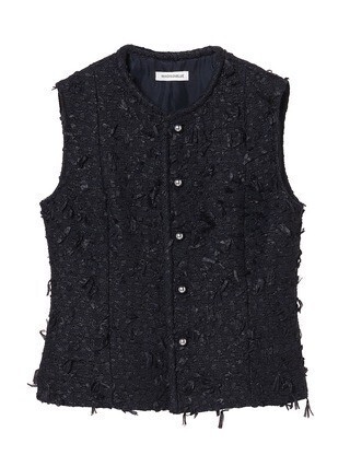 MADISONBLUE CREW NECK VEST RIBBON TWEED