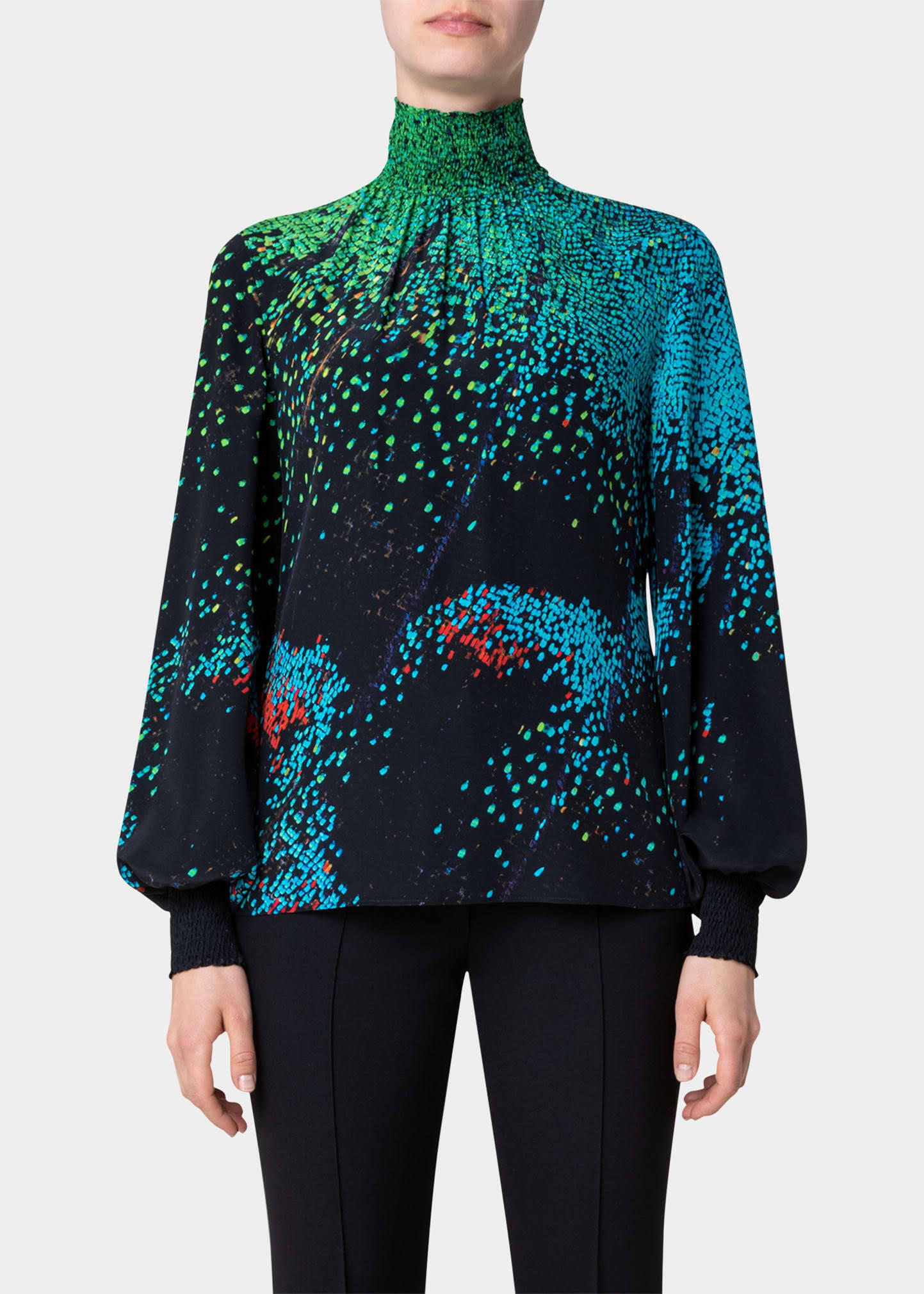 Akris Punto Butterfly Wing Velvet Fit-&-flare Dress in Black
