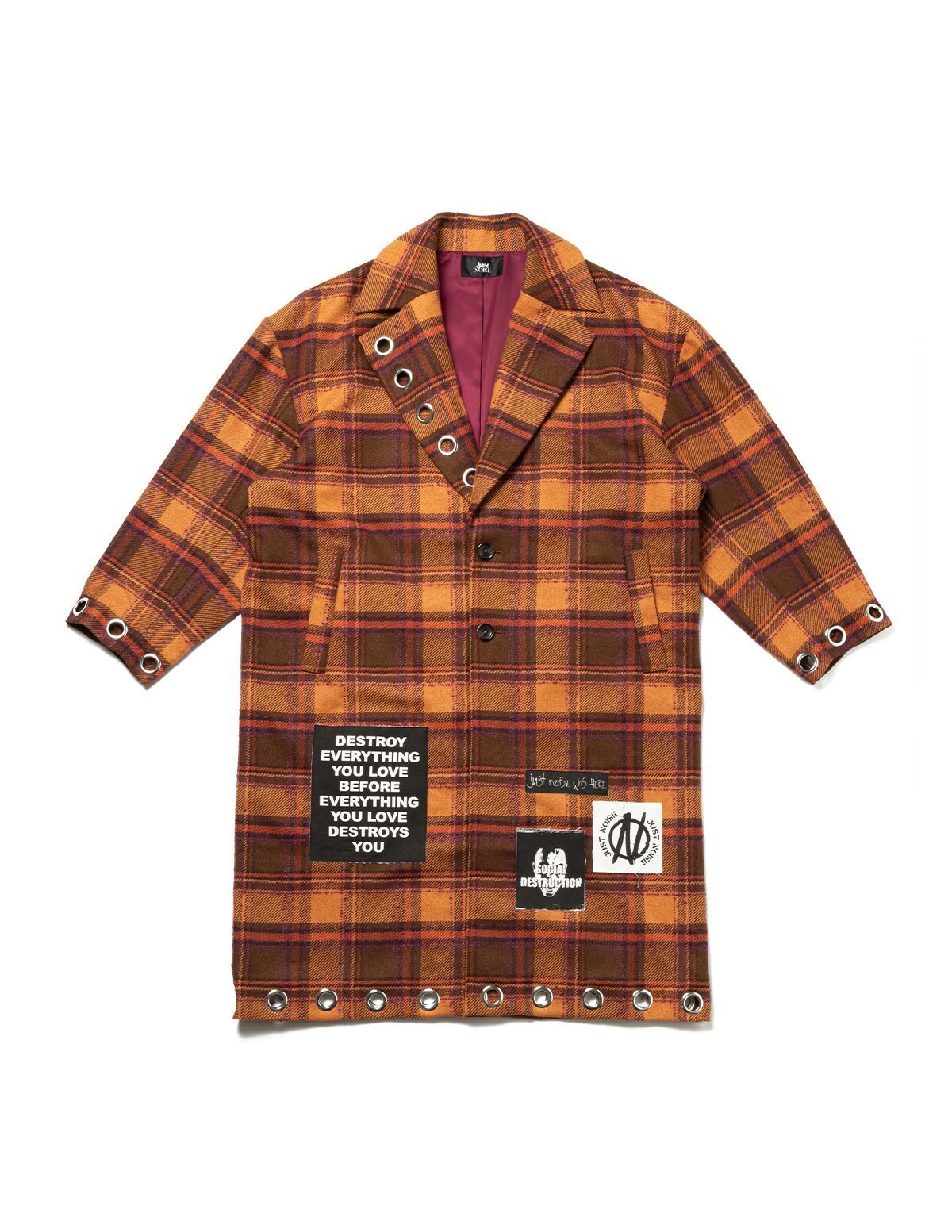 JUST NOISE CHECKED COAT