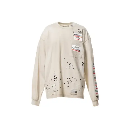 MIHARA YASUHIRO Embellished Sticker Long Sleeve T-shirt