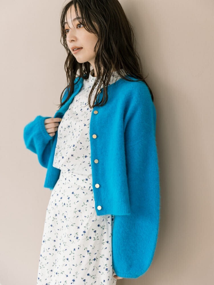 La boutique BonBon ヘアリーウール前後２WAYカーディガン