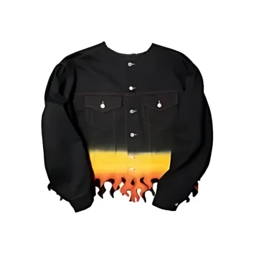 TENDER PERSON FLAME HEM DENIM JACKET