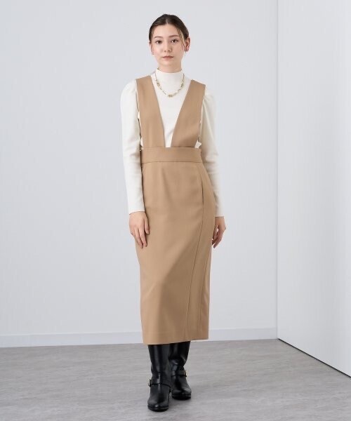 ANAYI ウールツイルストレッチサロペット スカート