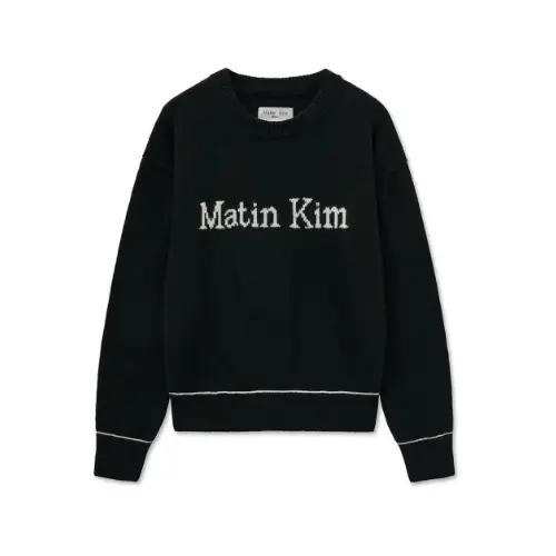 Matin Kim COLOR TRIM LINE LOGO PULLOVER
