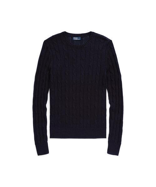 POLO RALPH LAUREN ケーブルニット コットンブレンド クルーネック セーター