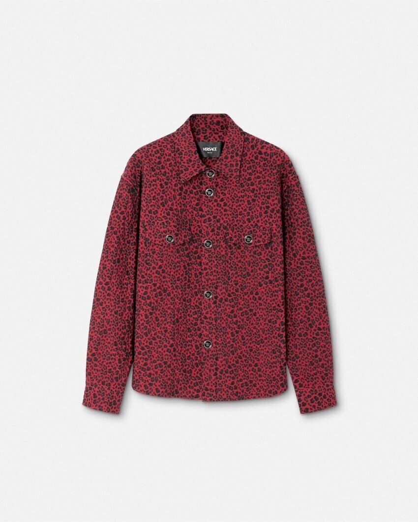 Versace ヒョウ ジャカード オーバーシャツ