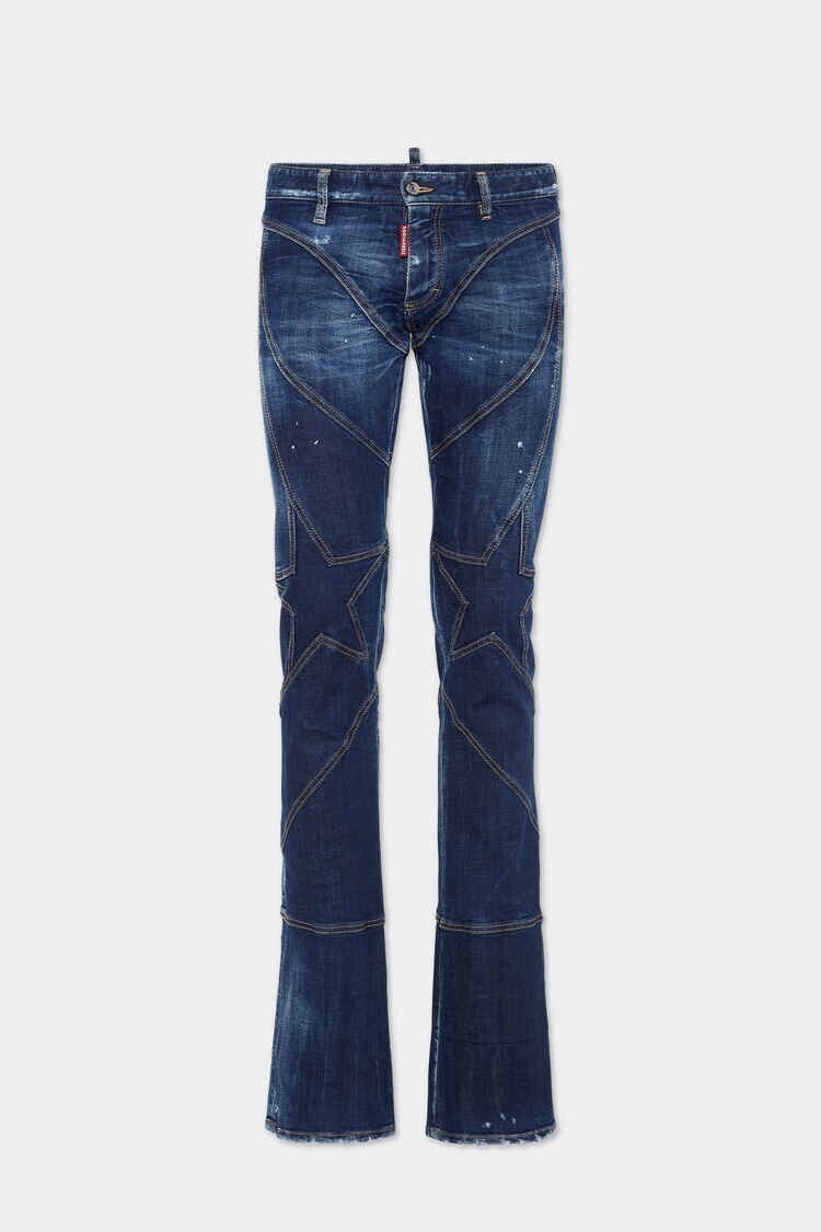 DSQUARED2 BOUND BUNNY WASH SHARPEI FLARED BOOTCUT JEANS