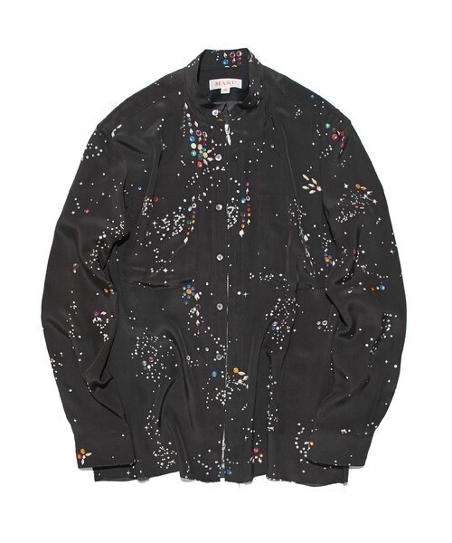 MASU ZIP-UP GALAXY SILK SHIRT