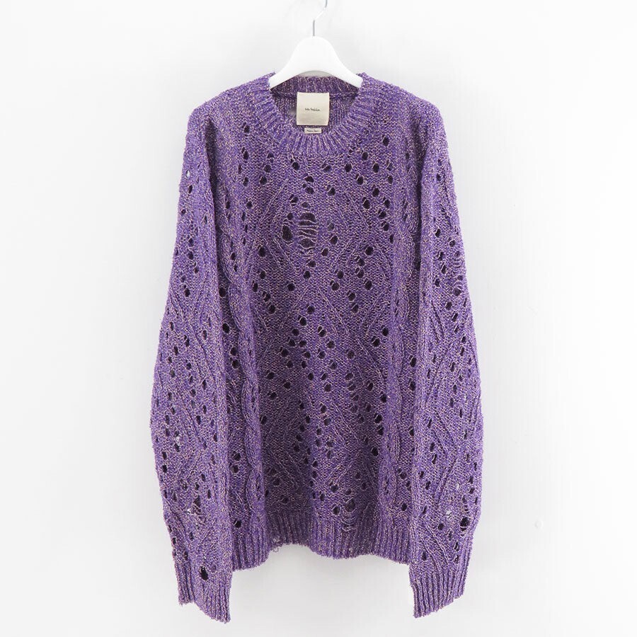 Kota Gushiken Cable Shaggy Jumper with Holes